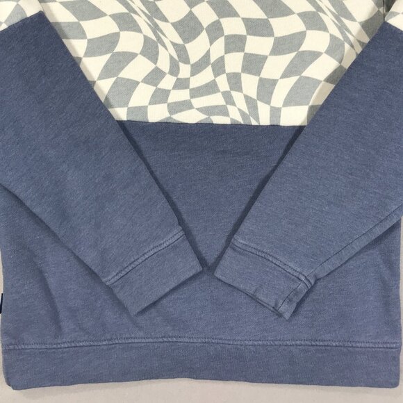 Univibe Hoodie Boy's Large Blue Check Colorblock Pullover Sweatshirt Long Sleeve - Picture 7 of 14